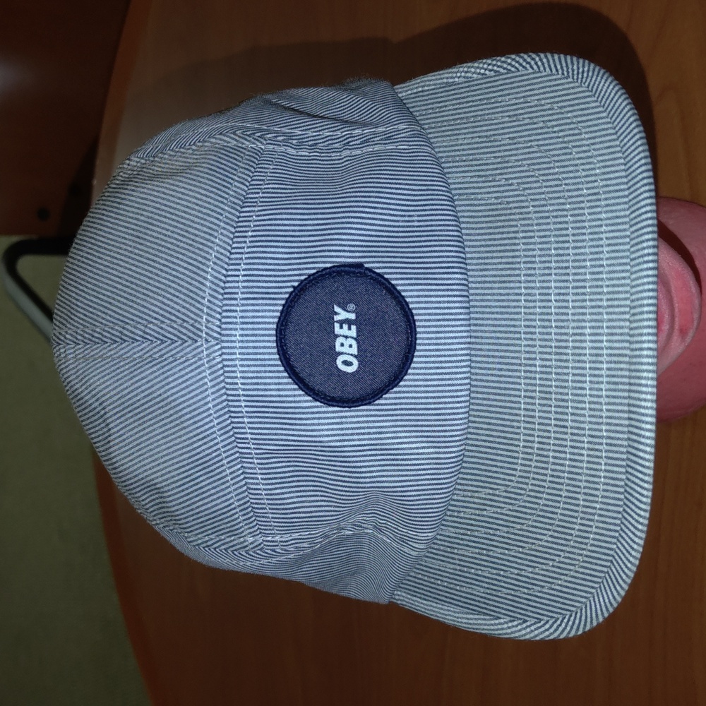 Obey 5-Panel Stitched Patch Stripes Strap-On Unis… - image 2